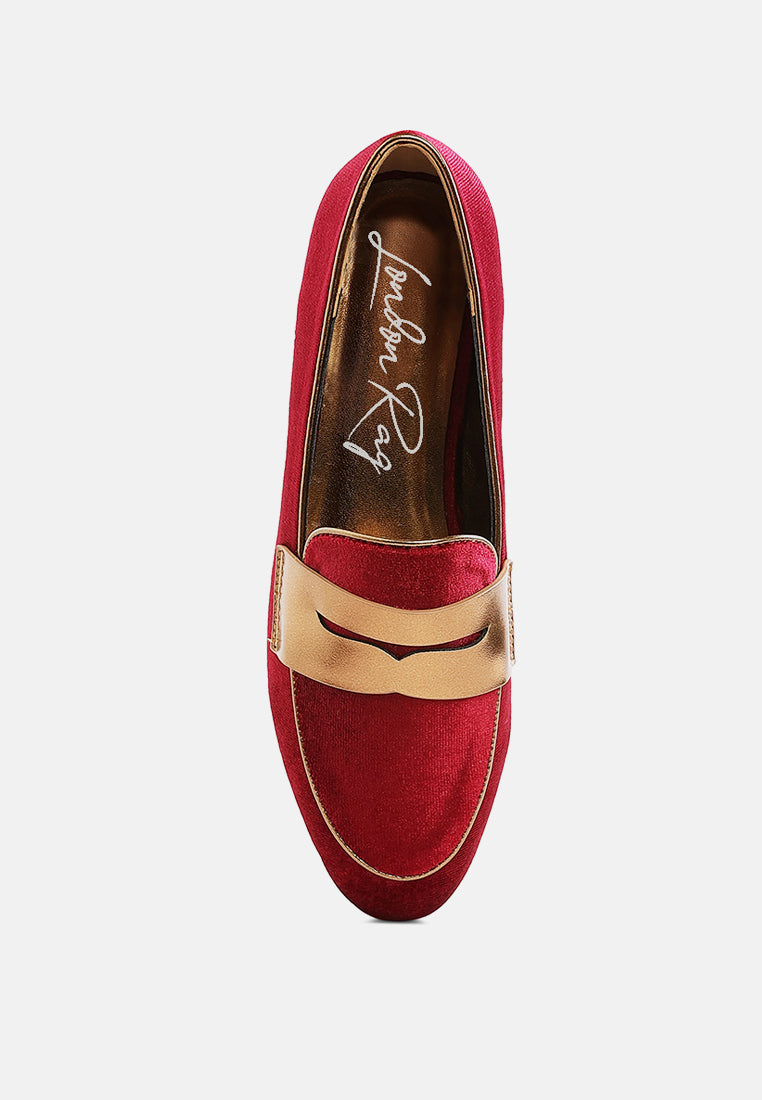 penny strap velvet loafers by mode#color_burgundy