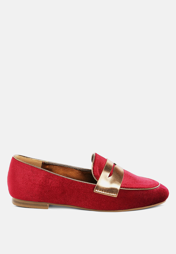 penny strap velvet loafers by mode#color_burgundy