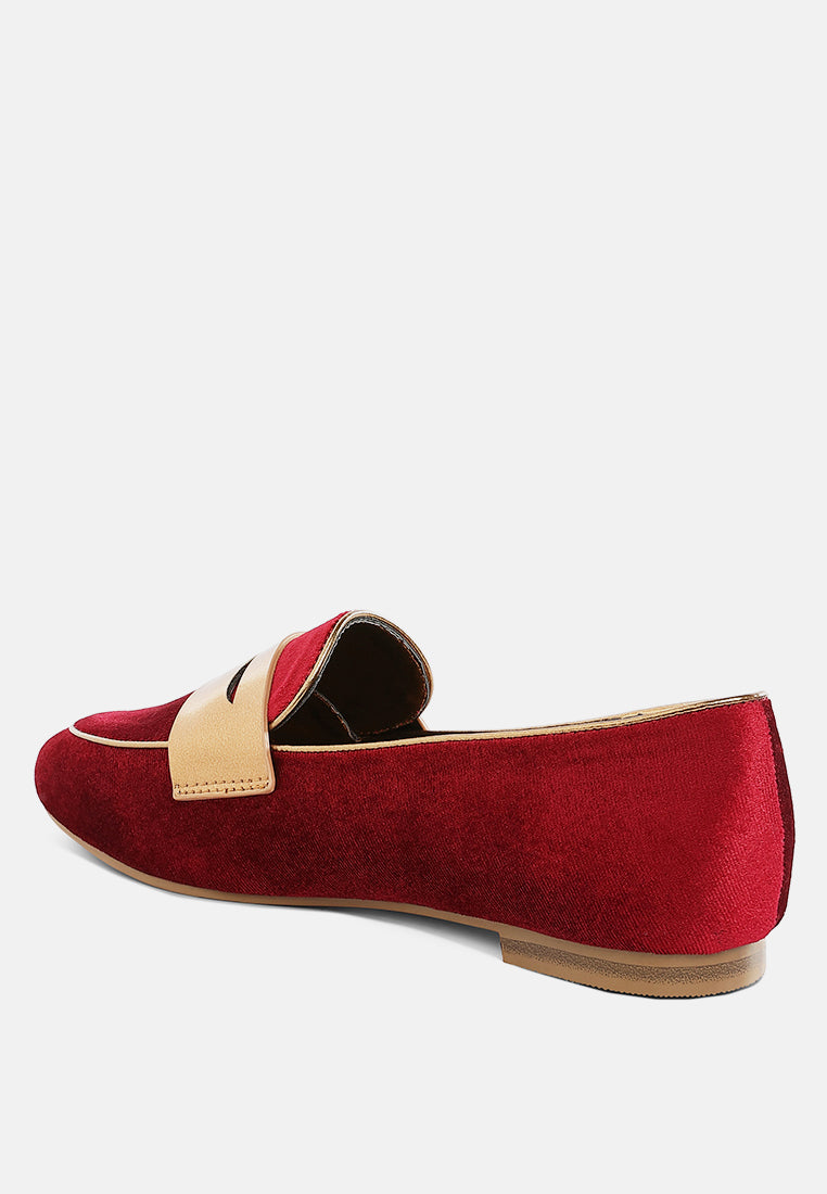 penny strap velvet loafers by mode#color_burgundy