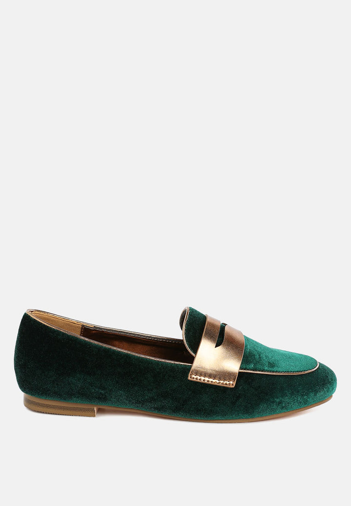 penny strap velvet loafers by mode#color_green