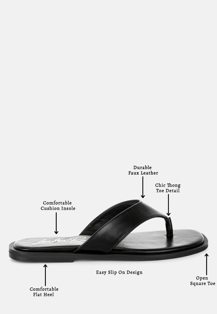 perrys toe-post thong sandals#color_black-faux-leather