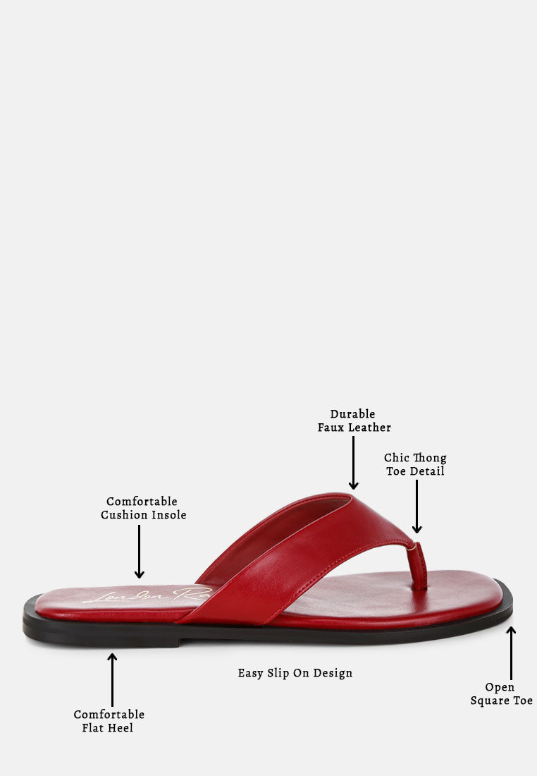 perrys toe-post thong sandals#color_red-faux-leather