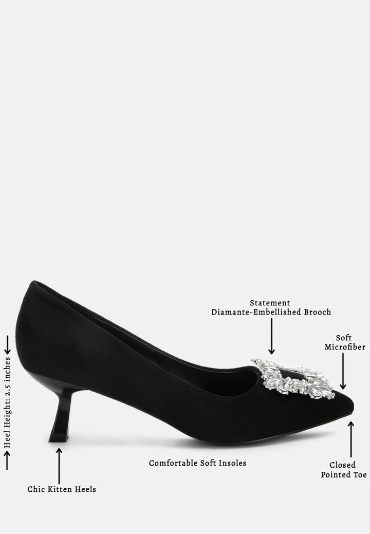 peyton brooch-embellished heel pumps#color_black-suede