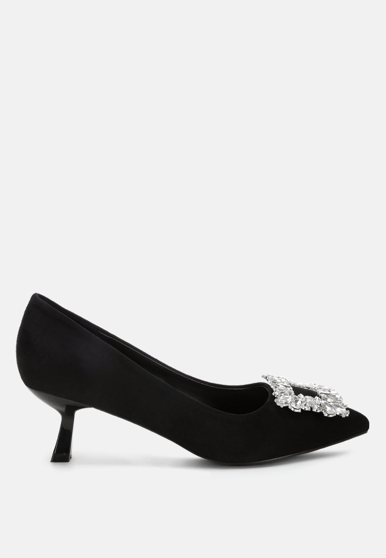peyton brooch-embellished heel pumps#color_black-suede
