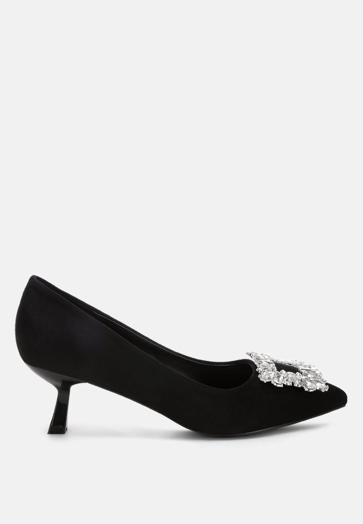peyton brooch-embellished heel pumps#color_black-suede