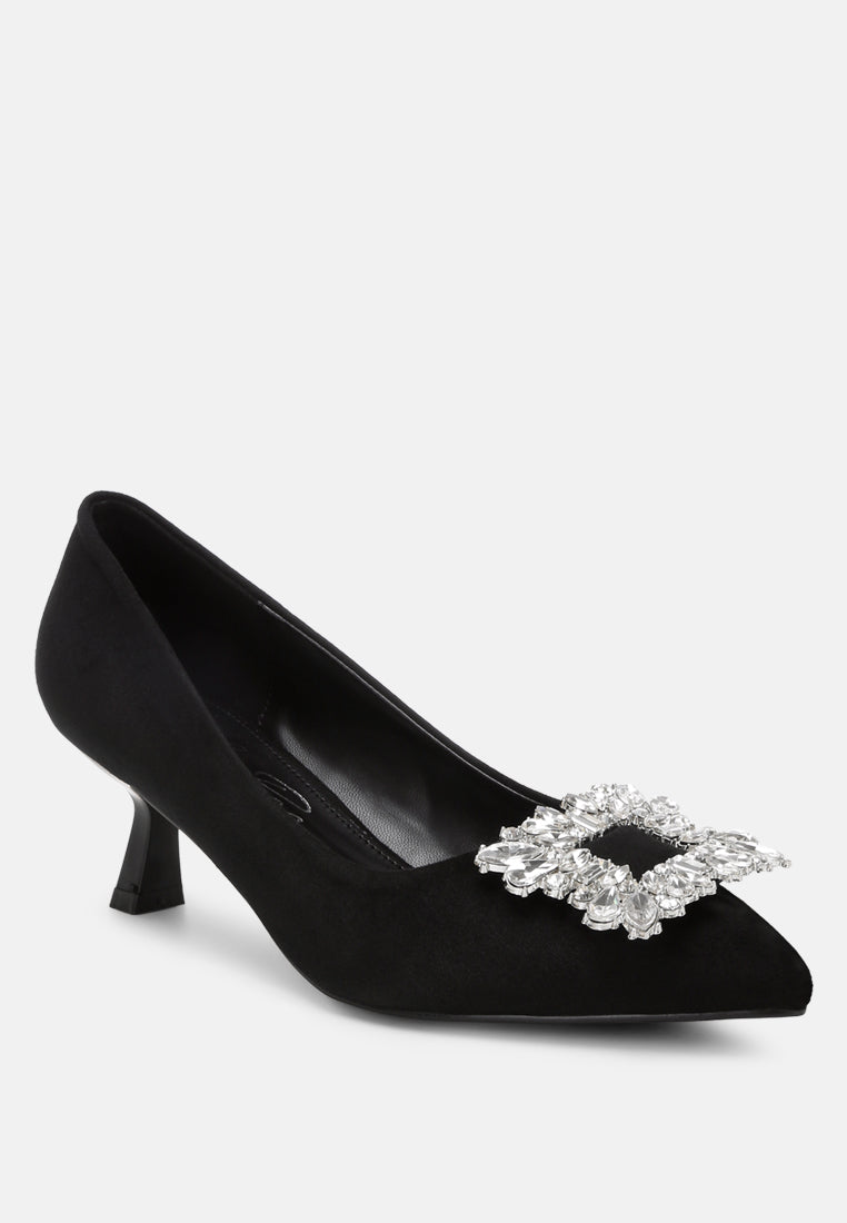 peyton brooch-embellished heel pumps#color_black-suede