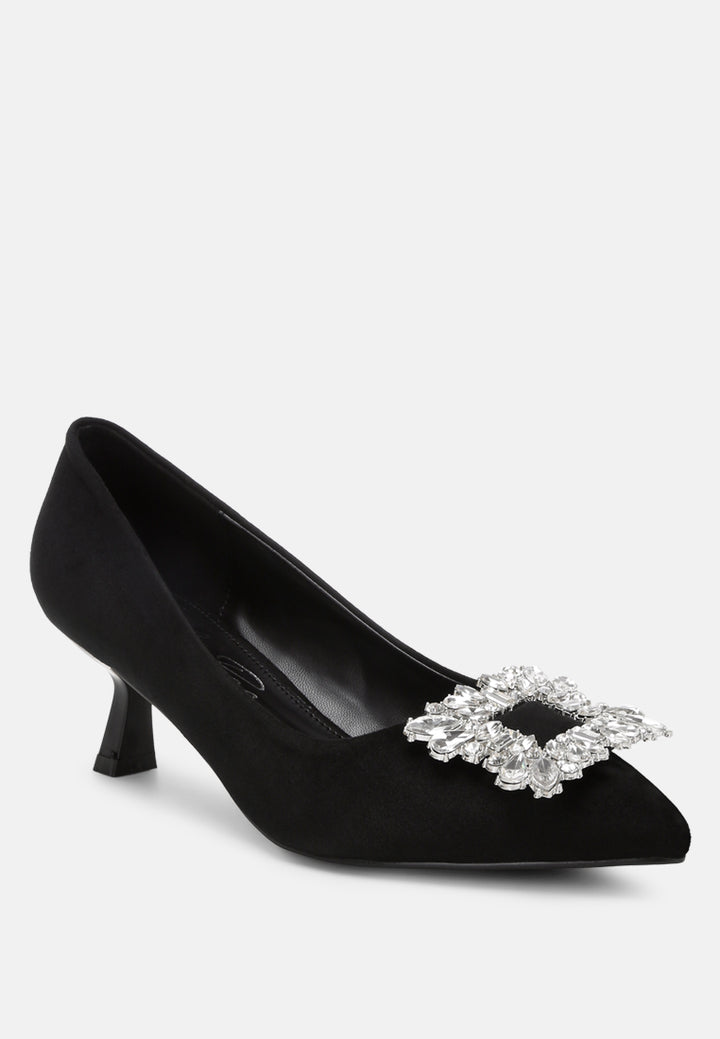 peyton brooch-embellished heel pumps#color_black-suede
