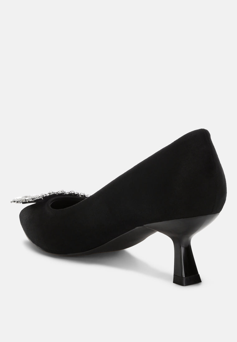 peyton brooch-embellished heel pumps#color_black-suede