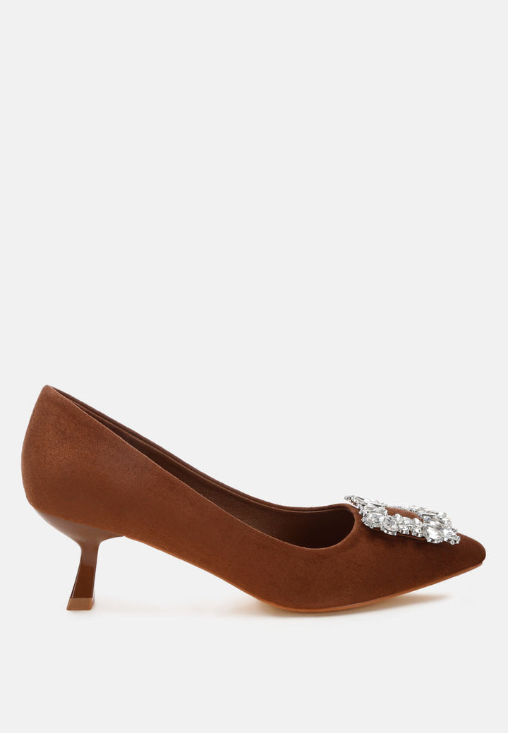 peyton brooch-embellished heel pumps#color_brown-suede