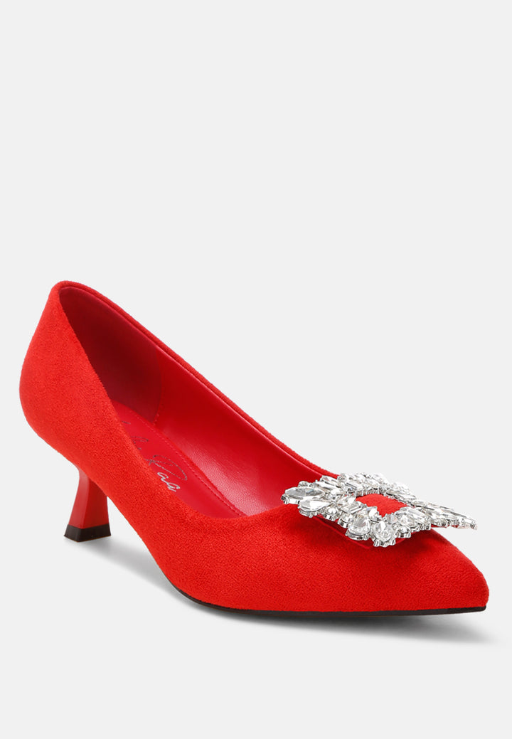 peyton brooch-embellished heel pumps#color_red-suede
