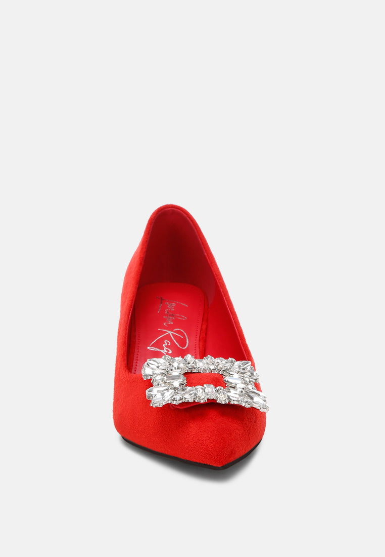 peyton brooch-embellished heel pumps#color_red-suede
