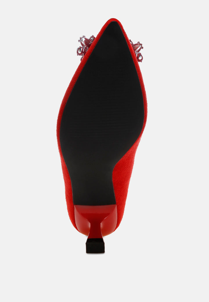peyton brooch-embellished heel pumps#color_red-suede