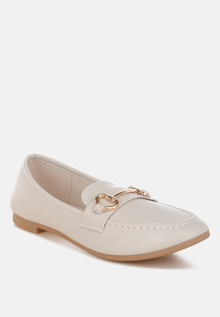 pingle horsebit faux leather loafers#color_cream