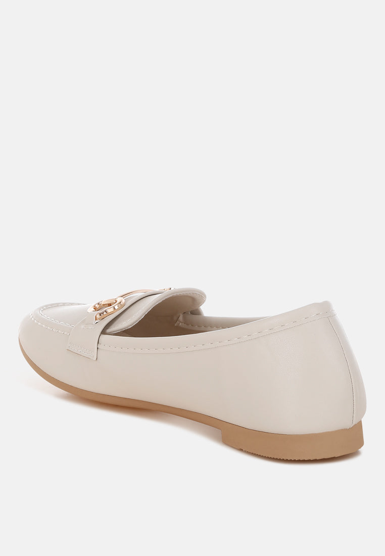 pingle horsebit faux leather loafers#color_cream