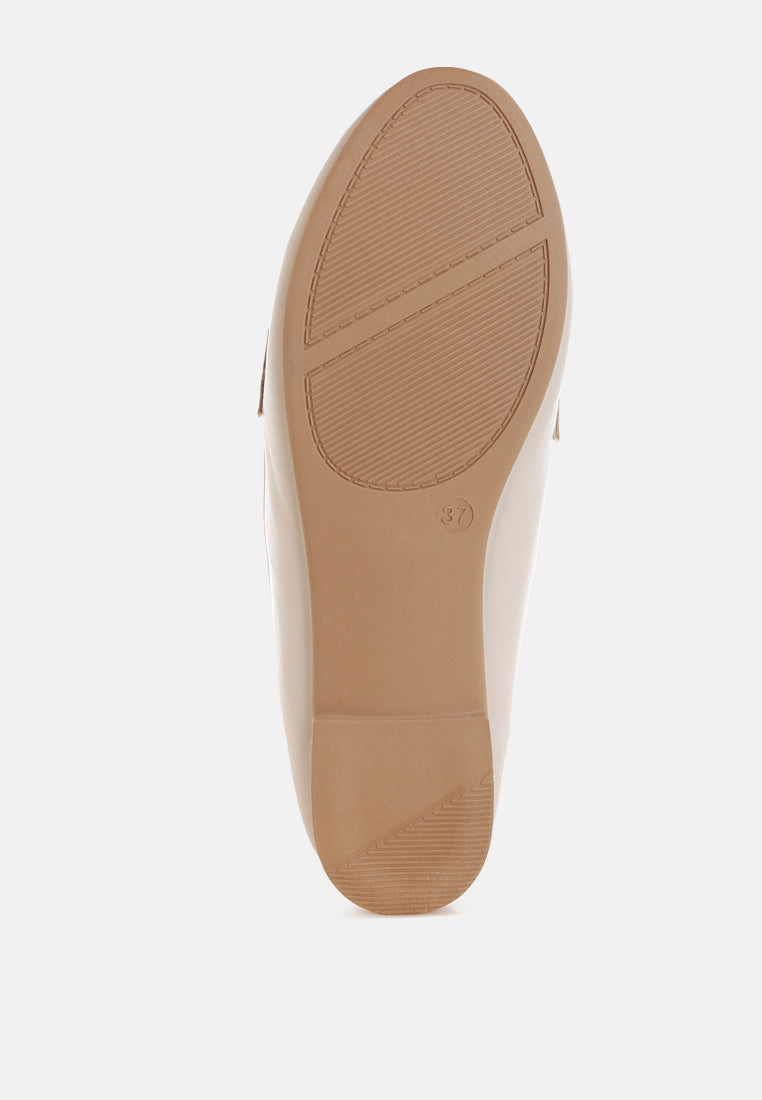 pingle horsebit faux leather loafers#color_cream