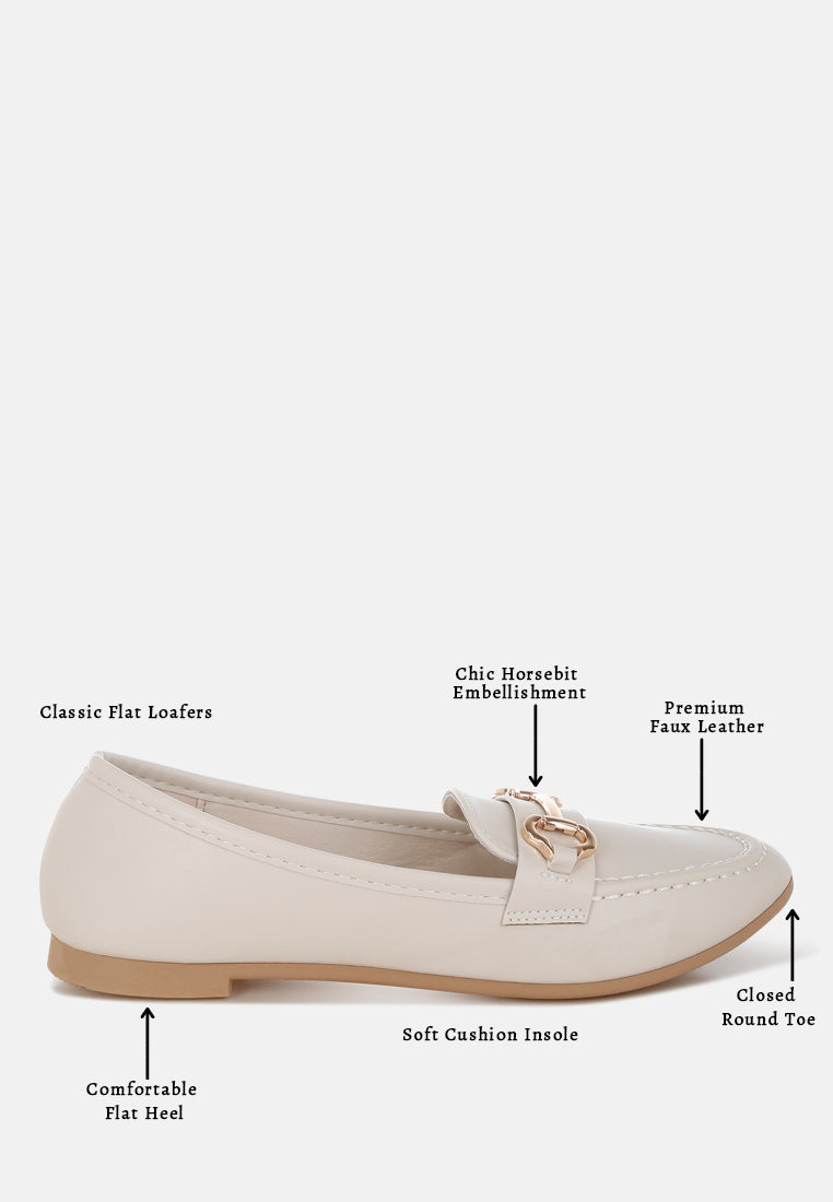 pingle horsebit faux leather loafers#color_cream