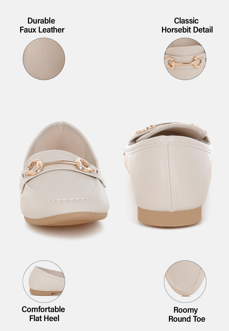 pingle horsebit faux leather loafers#color_cream