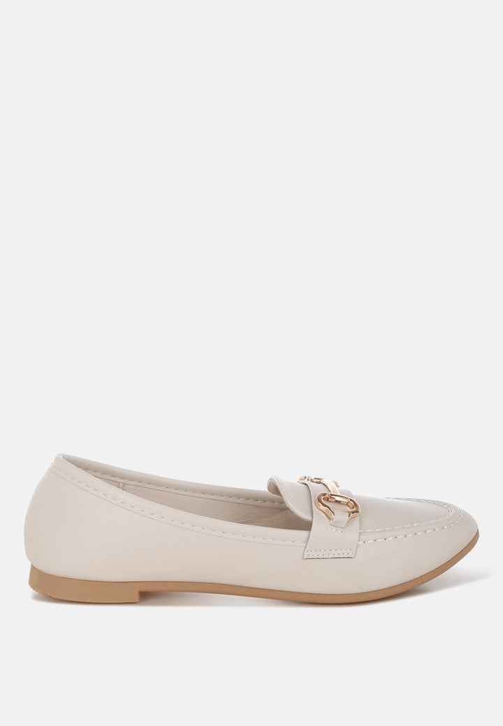 pingle horsebit faux leather loafers#color_cream