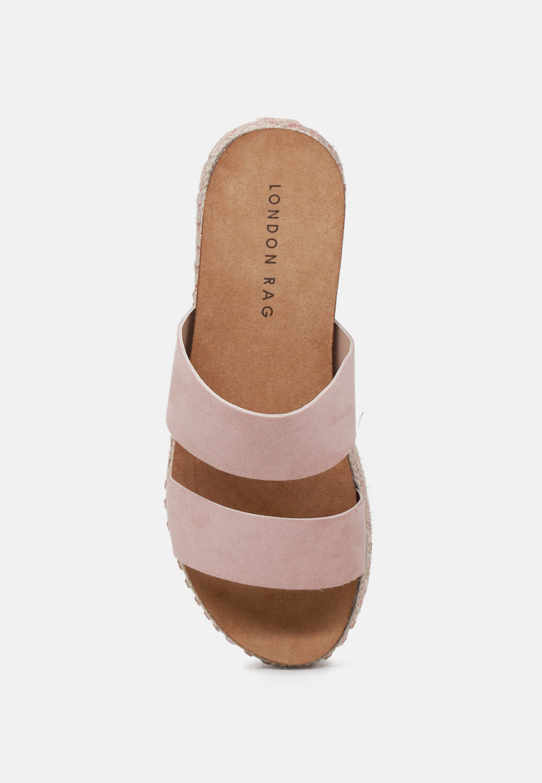 elsa double strap platform espadrilles wedges#color_pink