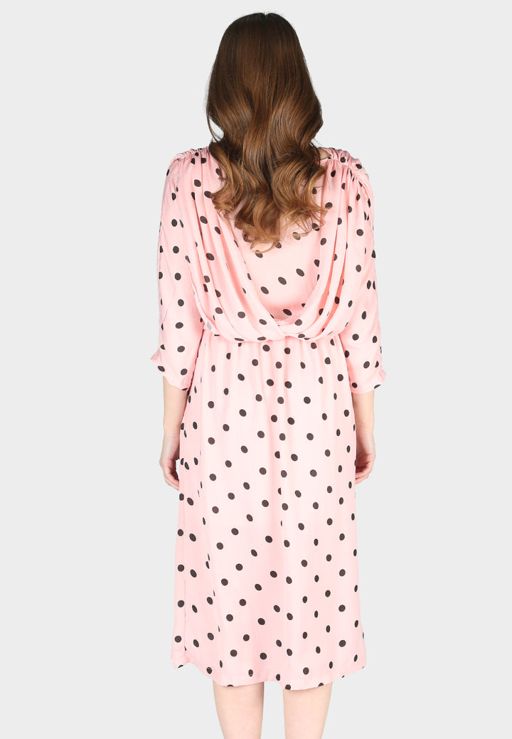 polka dot dress#color_pink