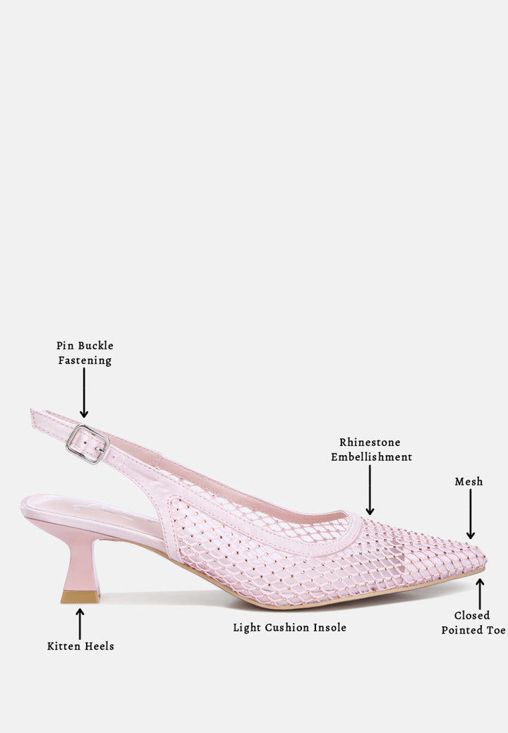 rhinestone slingback mules by ruw#color_pink