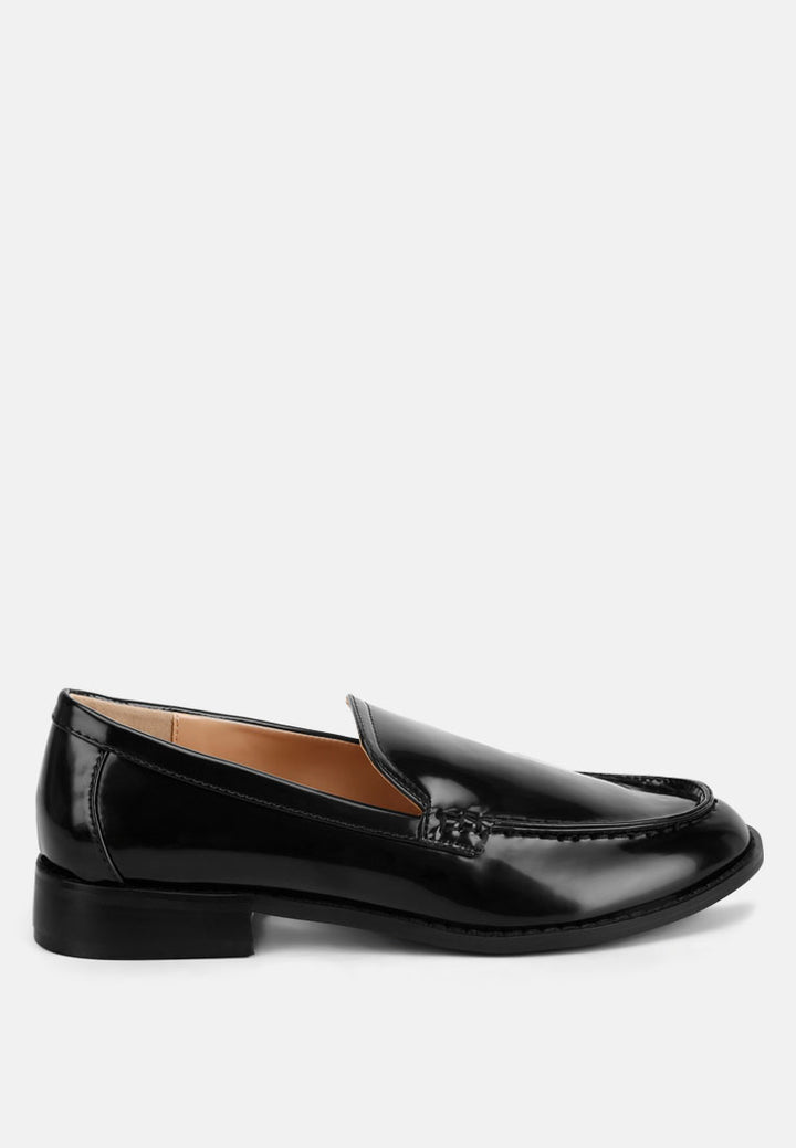 pleather stacked heel loafers#color_black