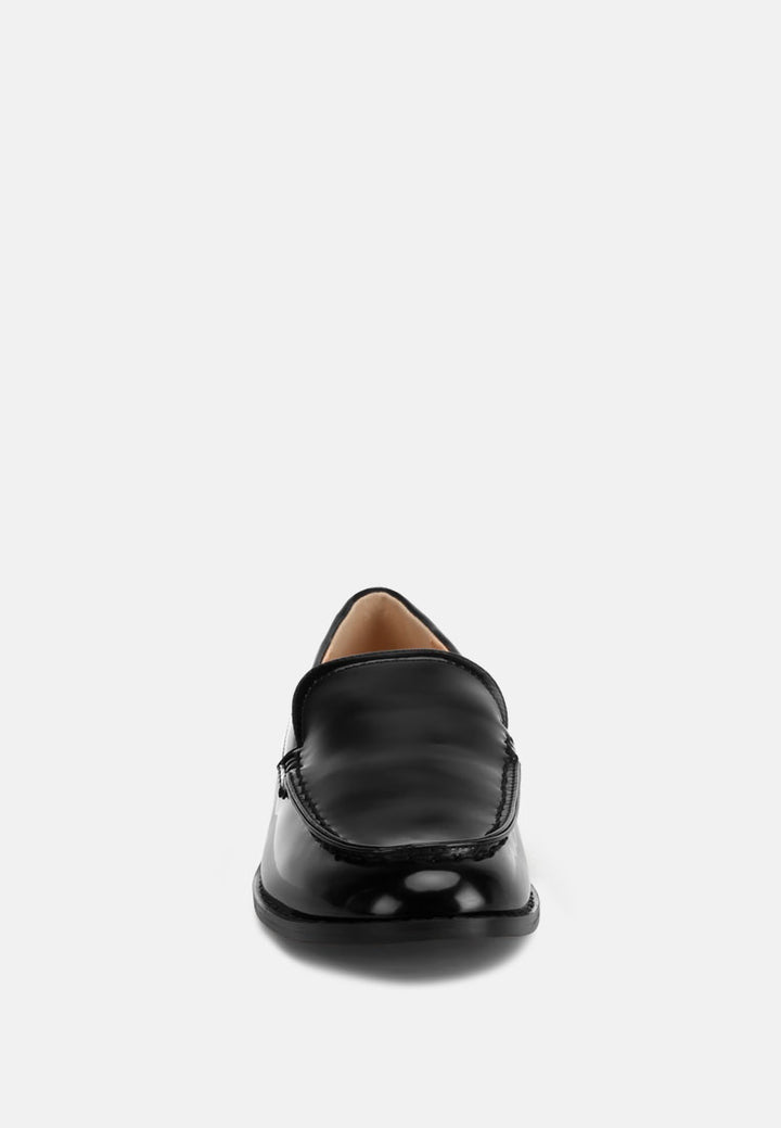pleather stacked heel loafers#color_black