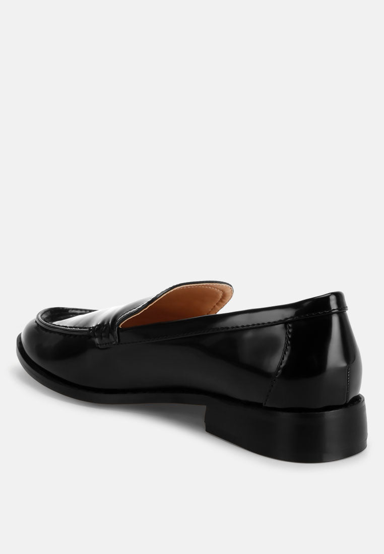 pleather stacked heel loafers#color_black