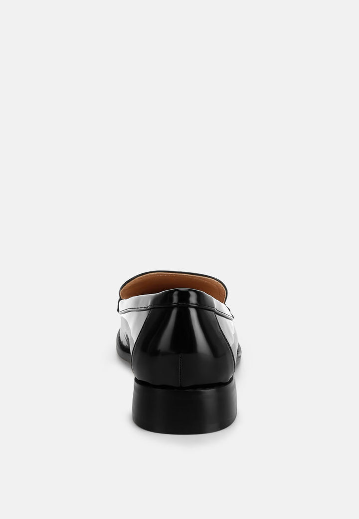 pleather stacked heel loafers#color_black