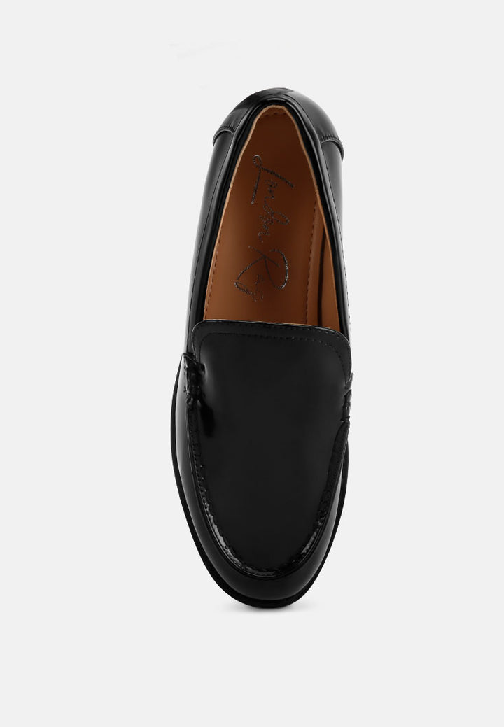 pleather stacked heel loafers#color_black