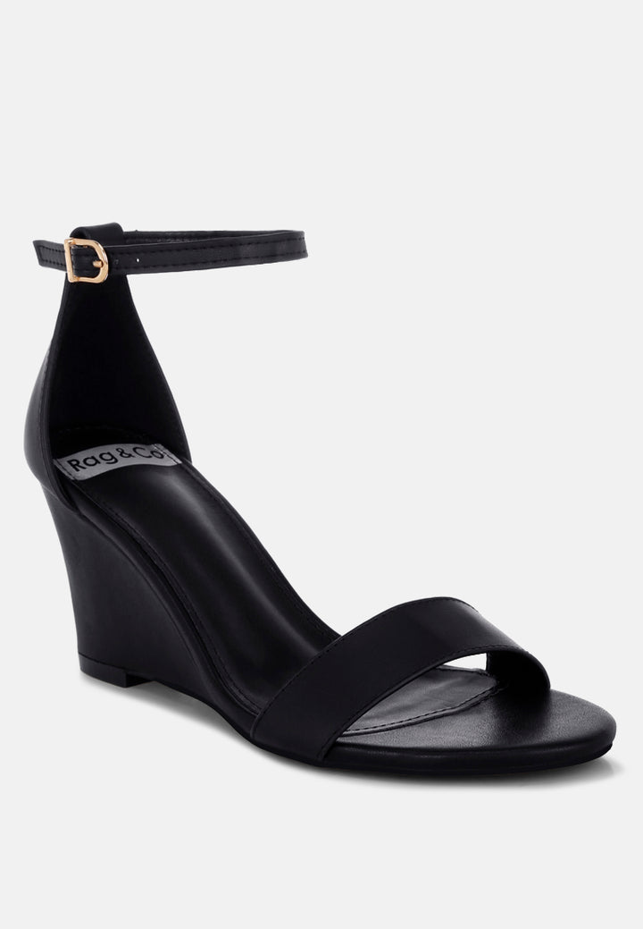 pobora genuine leather slim wedge heel sandals#color_black