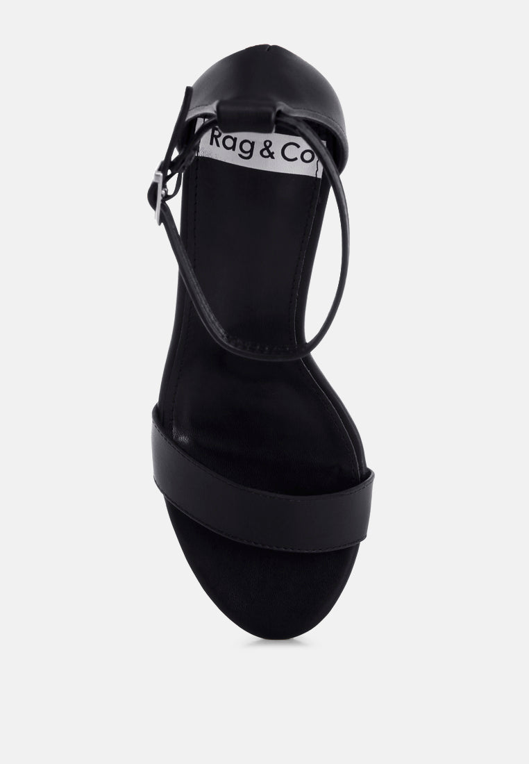 pobora genuine leather slim wedge heel sandals#color_black