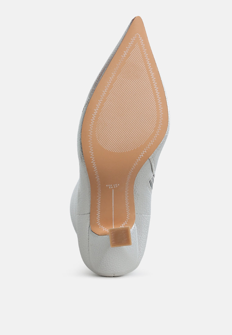 pointed toe ankle boots by mode#color_silver