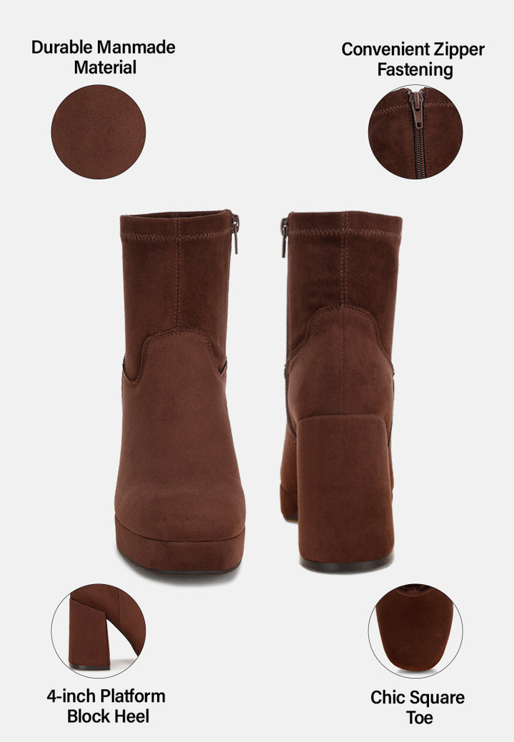 Botines con punta cuadrada elevada Antbera#color_brown-suede