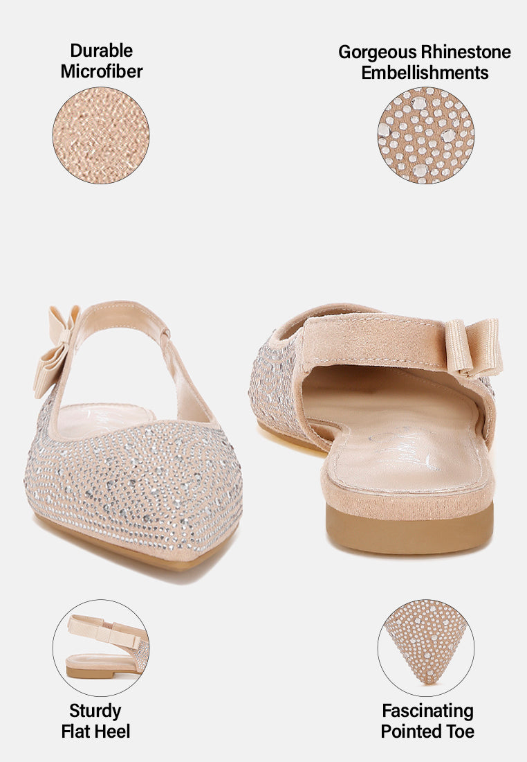 Firdisi Rhinestones Detail Flat Sandals#color_beige
