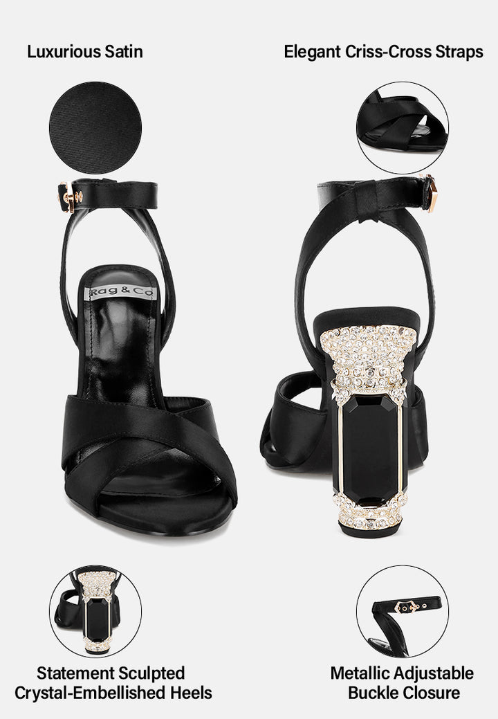 tribeca crystal & diamante pin buckle fantasy heels#color_black