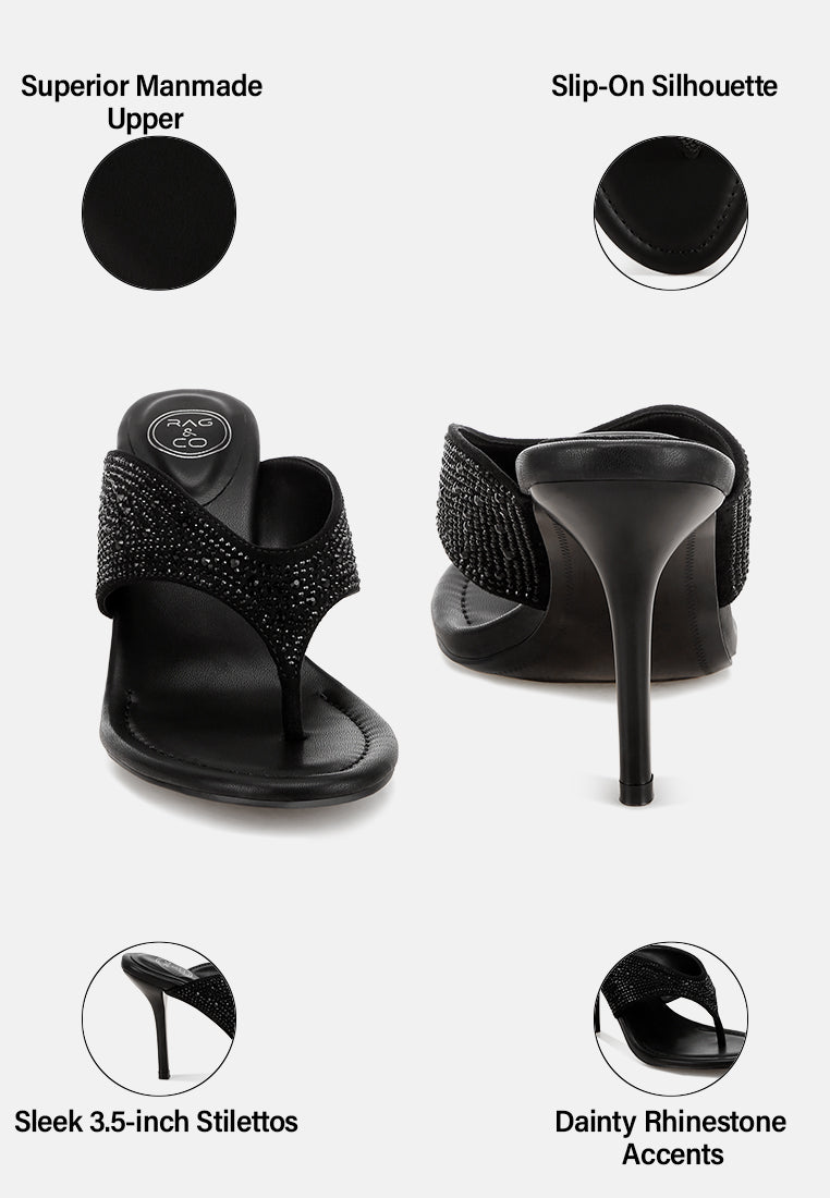 Roseus Rhinestone Accent Stiletto Heels#color_black