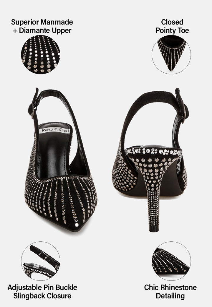odessa slingback rhinestone embellished heels#color_black-suede