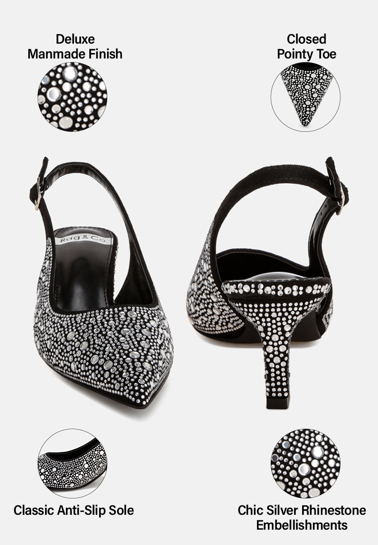 honarta rhinestone embellished slingback heels#color_black-suede