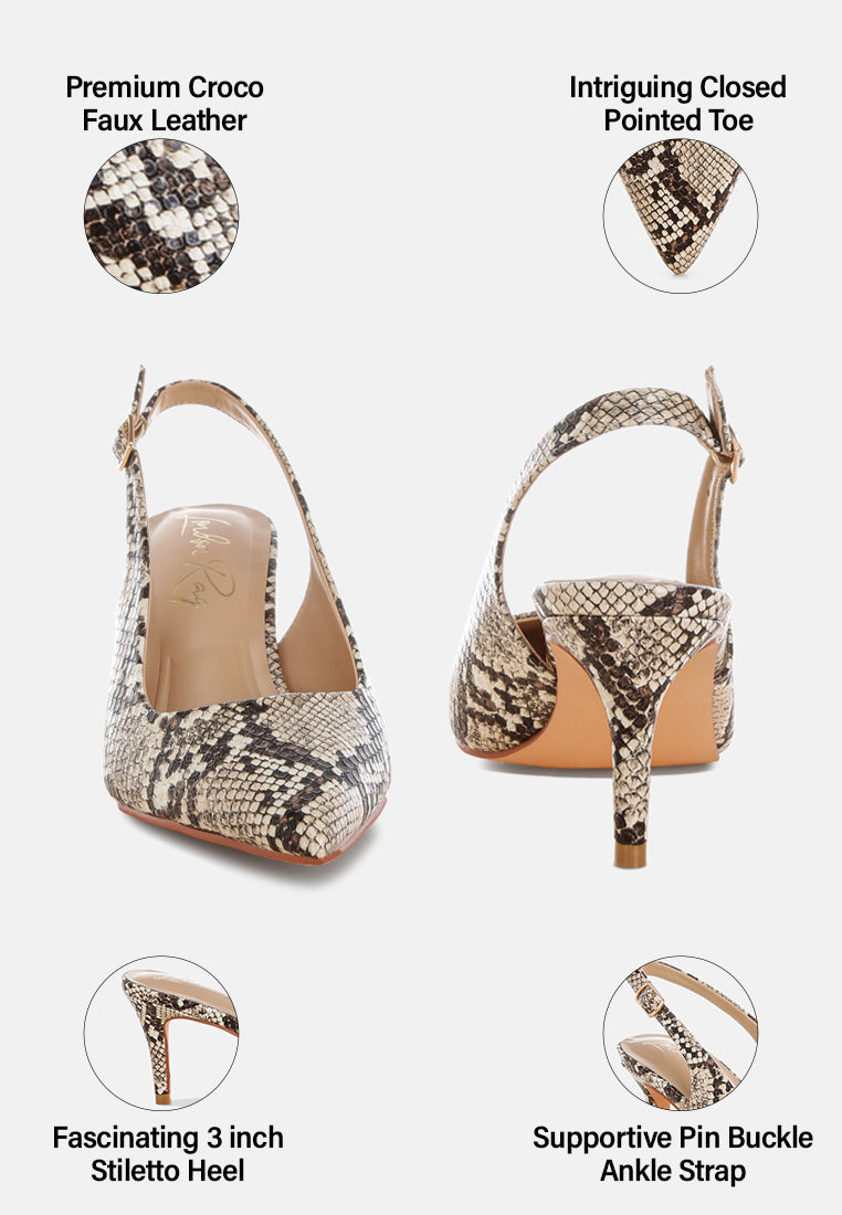 slingback stiletto heel sandals by mode#color_snake