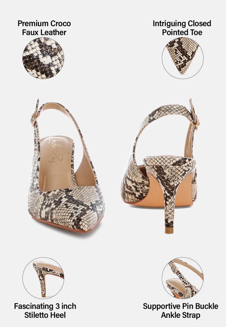 slingback stiletto heel sandals by ft#color_snake