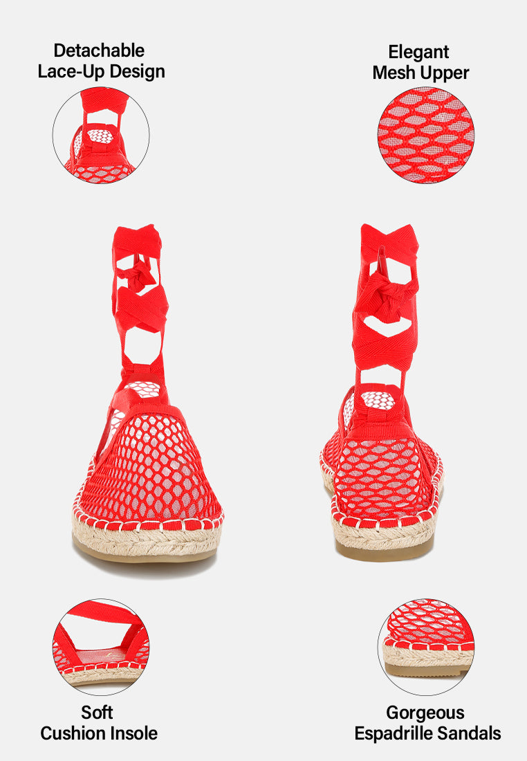 mesh flat espadrille sandals by mode#color_red