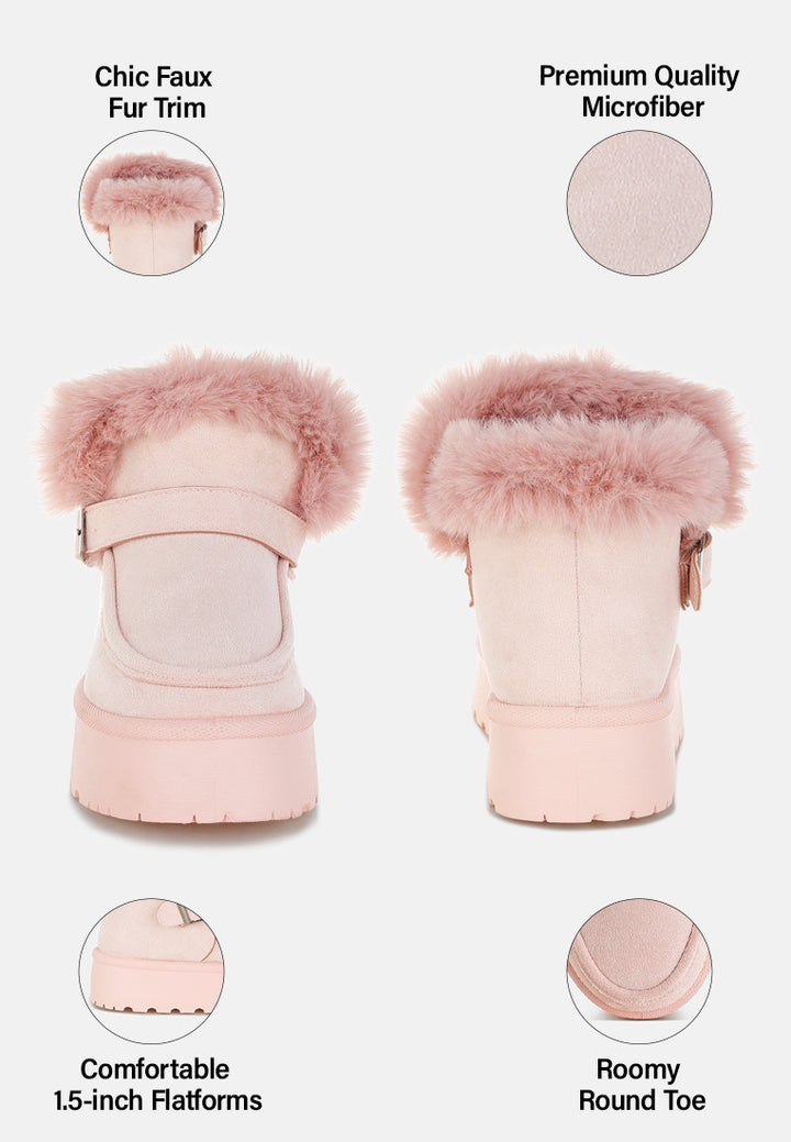 linka pin buckle detail snow boots#color_pink