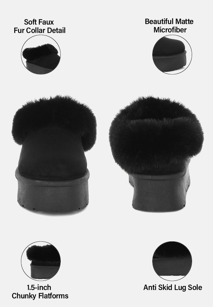 aniso faux fur slip on snow boots#color_black