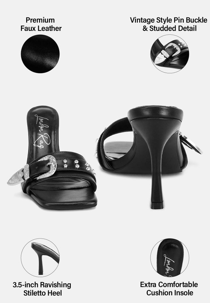Tacones de aguja con correa y hebilla Marais#color_black_smooth