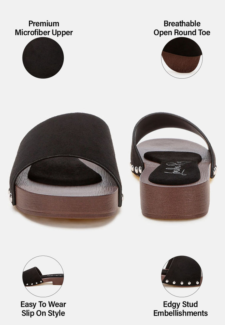 seraxa open round toe cushioned sandals#color_black