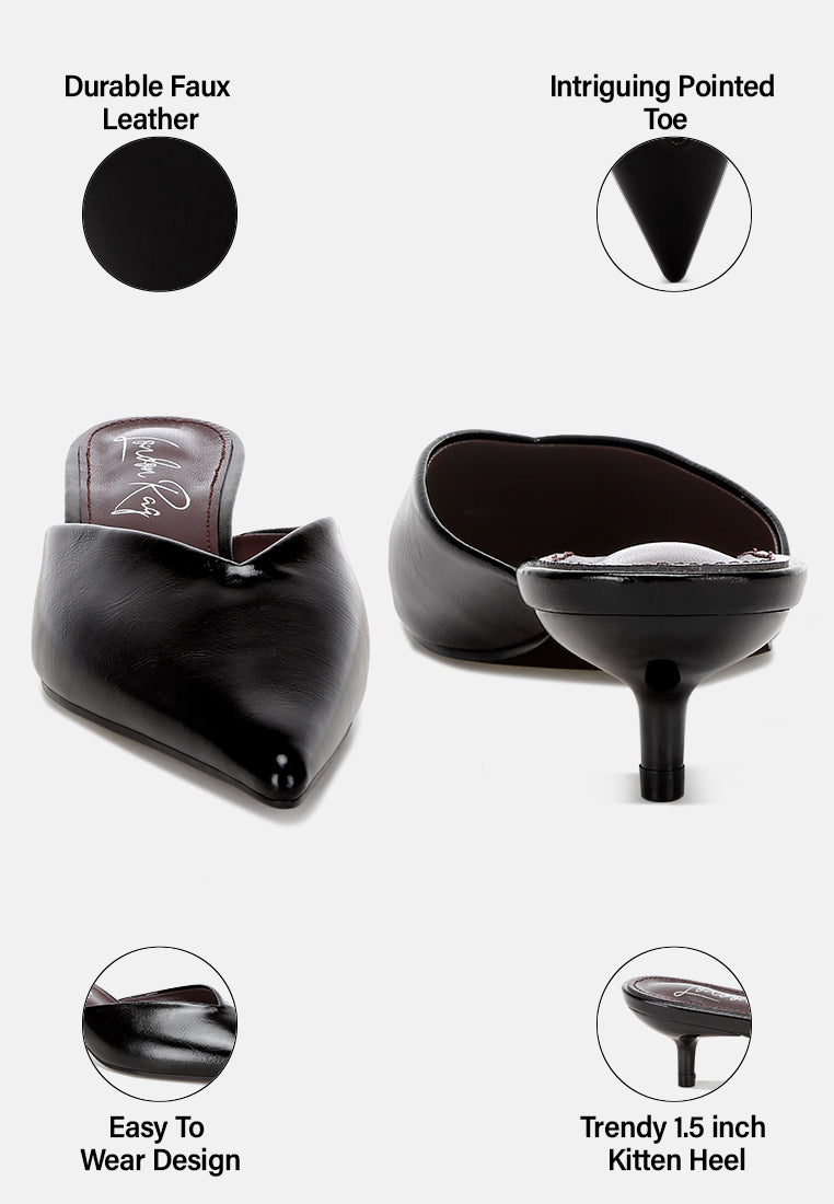 Revasta Kitten Heel Mules#color_black