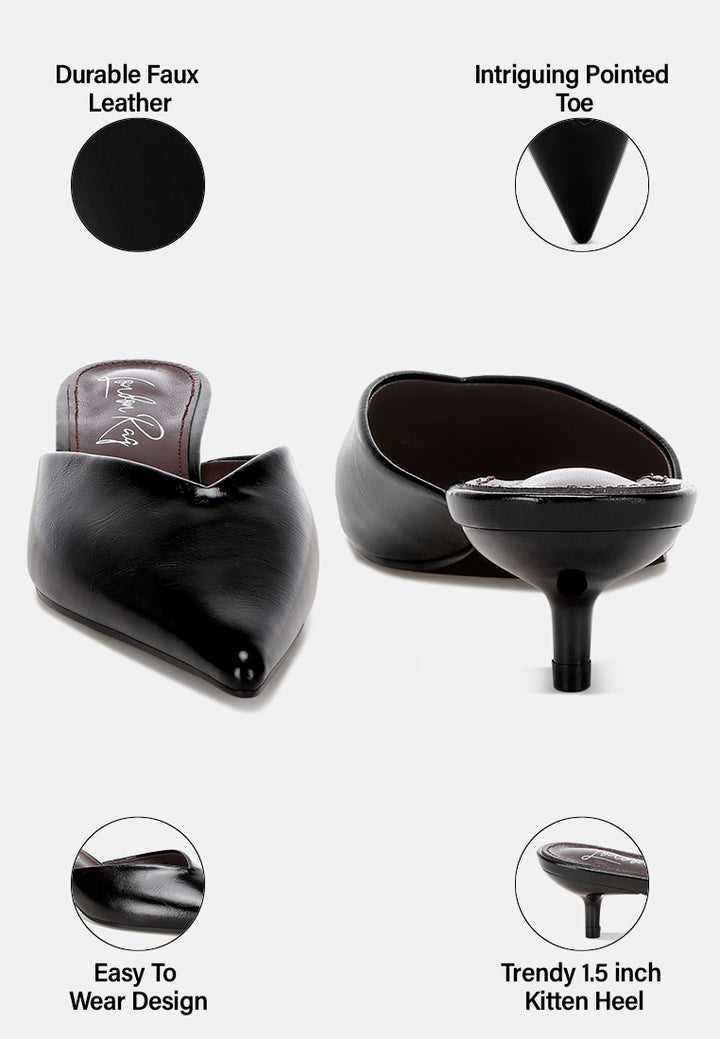 Revasta Kitten Heel Mules#color_black