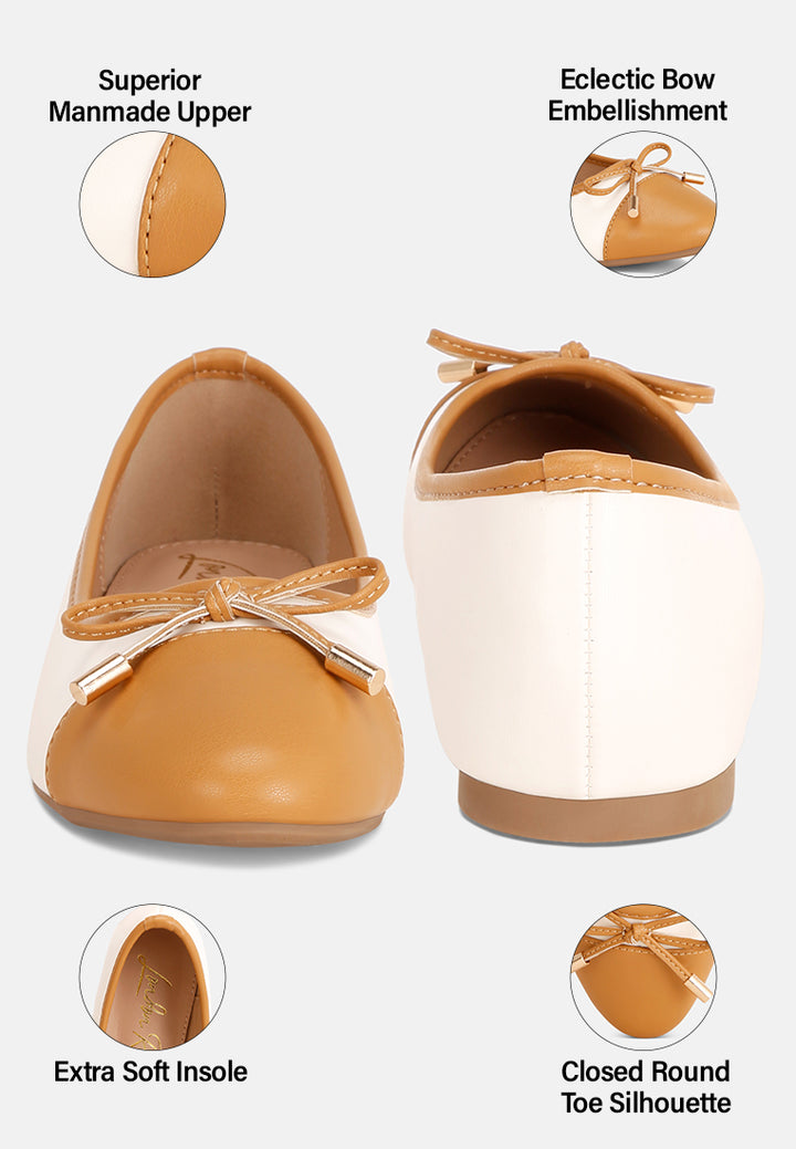 natania two tone ballet flats#color_off-white-tan