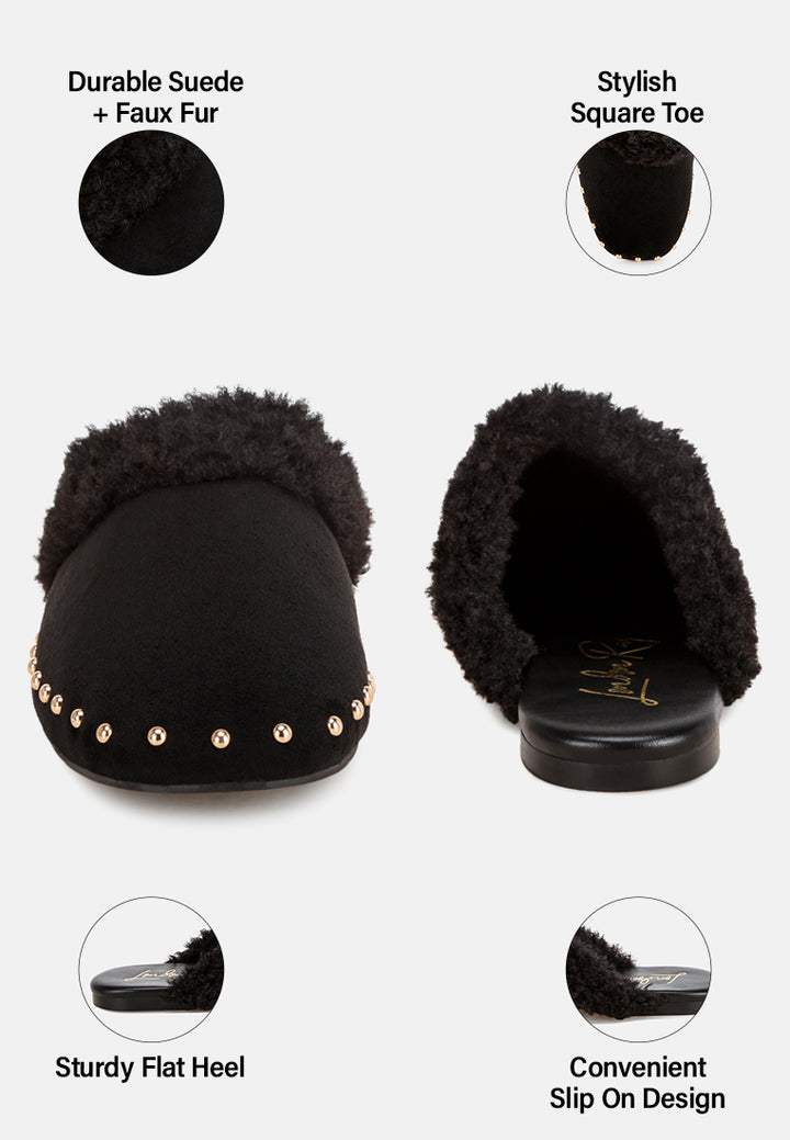 obsidian studded soft slip-on mules#color_black